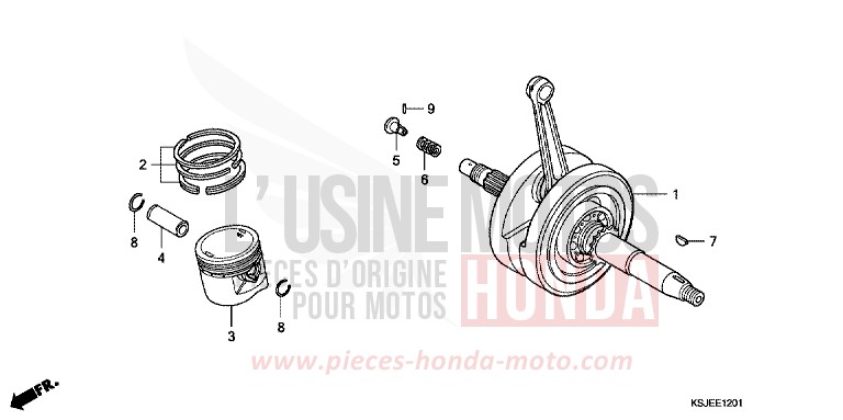 VILEBREQUIN/PISTON (CRF100F) de CRF100F EXTREME RED (R292) de 2010