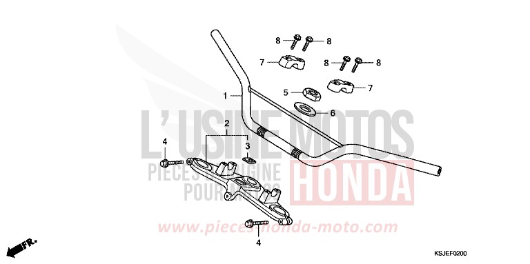 TUYAU DE GUIDON de CRF100F EXTREME RED (R292) de 2010