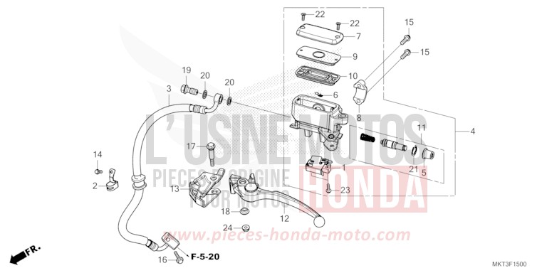 MAÎTRE-CYLINDRE DE FREIN ARRIÈRE de X-ADV HARVEST BEIGE (YR176) de 2022