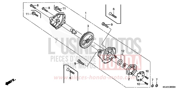 POMPE A HUILE de CRF100F EXTREME RED (R292) de 2011