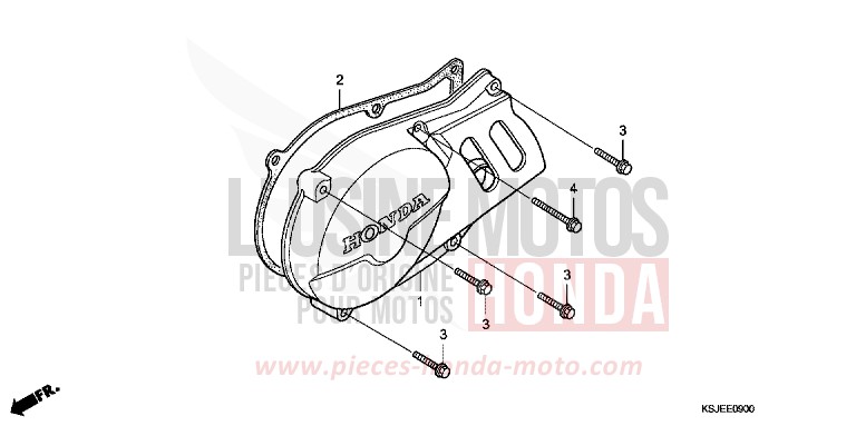 PANNEAU CARTER-MOTEUR G. de CRF100F EXTREME RED (R292) de 2011
