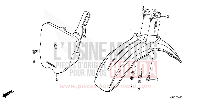 AILE AVANT de CRF100F EXTREME RED (R292) de 2011