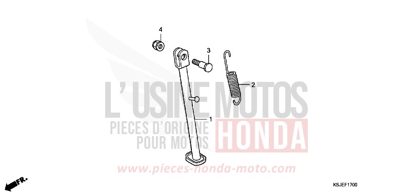 BEQUILLE de CRF100F EXTREME RED (R292) de 2011