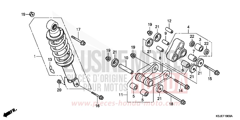 COUSSIN ARRIERE de CRF100F EXTREME RED (R292) 2011