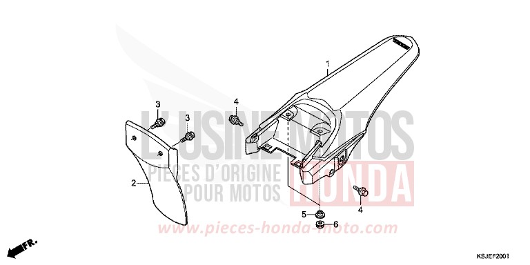 GARDE-BOUE ARRIERE (CRF80FB/CRF100FB) de CRF100F EXTREME RED (R292) 2011