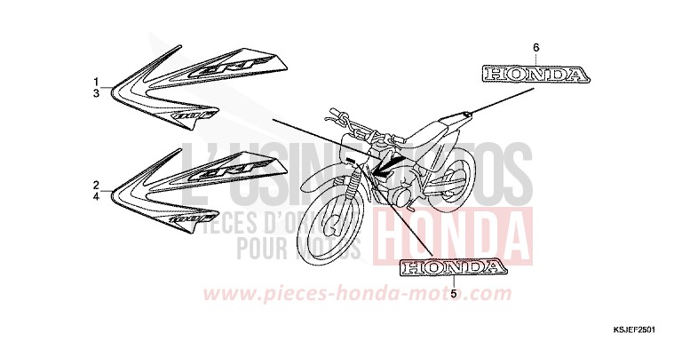 MARQUE (CRF80FB/CRF100FB) de CRF100F EXTREME RED (R292) de 2011