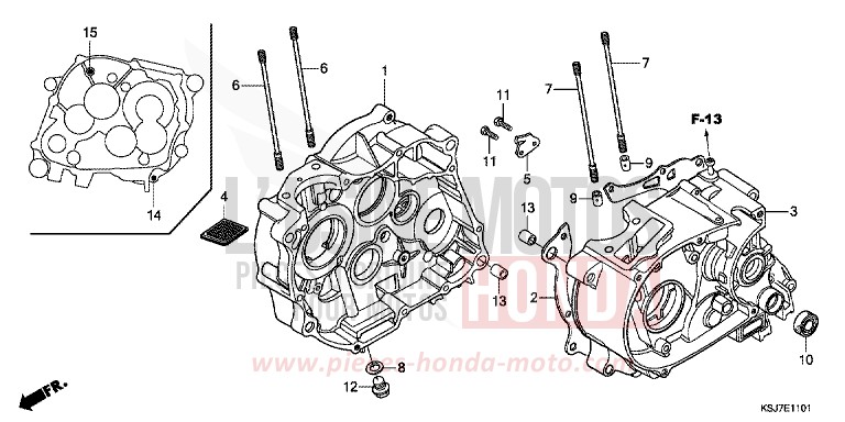 CARTER MOTEUR (CRF100F) de CRF100F EXTREME RED (R292) de 2012