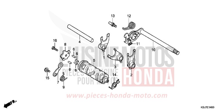 BARILLET DE SELECTION de CRF100F EXTREME RED (R292) de 2012