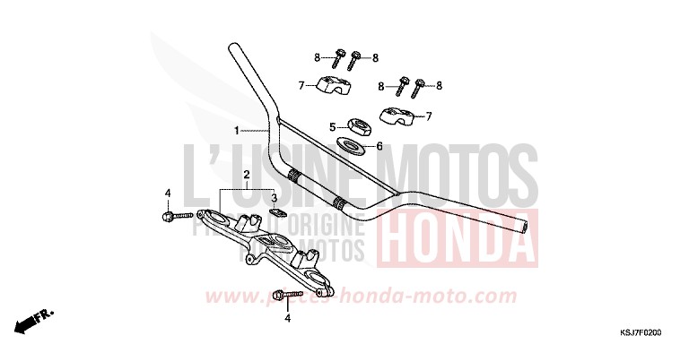 TUYAU DE GUIDON de CRF100F EXTREME RED (R292) de 2012