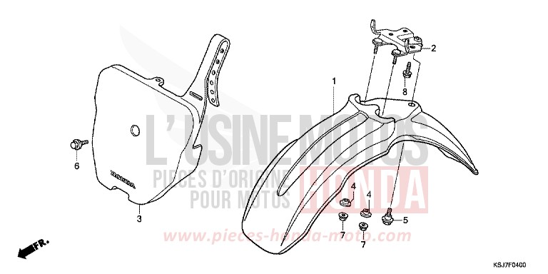 AILE AVANT de CRF100F EXTREME RED (R292) de 2012