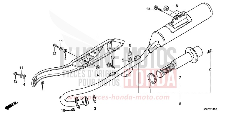 SILENCIEUX D'ECHAPPEMENT de CRF100F EXTREME RED (R292) 2012