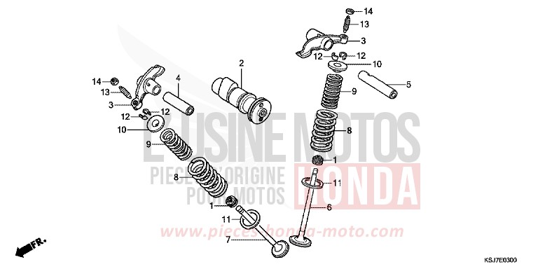 ARBRE A CAMES/SOUPAPE de CRF100F EXTREME RED (R292) 2013