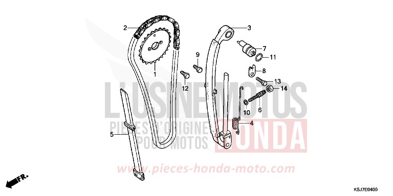 CHAINE A CAMES de CRF100F EXTREME RED (R292) de 2013