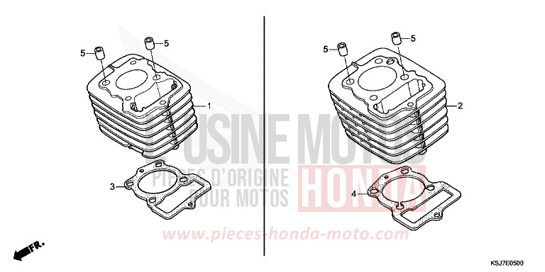 CYLINDRE de CRF100F EXTREME RED (R292) de 2013