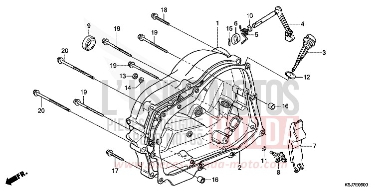PANNEAU CARTER-MOTEUR D. de CRF100F EXTREME RED (R292) 2013