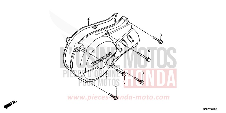 PANNEAU CARTER-MOTEUR G. de CRF100F EXTREME RED (R292) de 2013