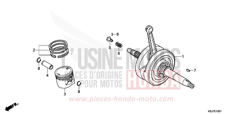 VILEBREQUIN/PISTON (CRF100F) de CRF100F EXTREME RED (R292) de 2013