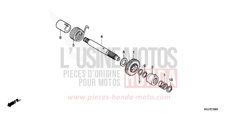 AXE DE KICKSTARTER de CRF100F EXTREME RED (R292) de 2013