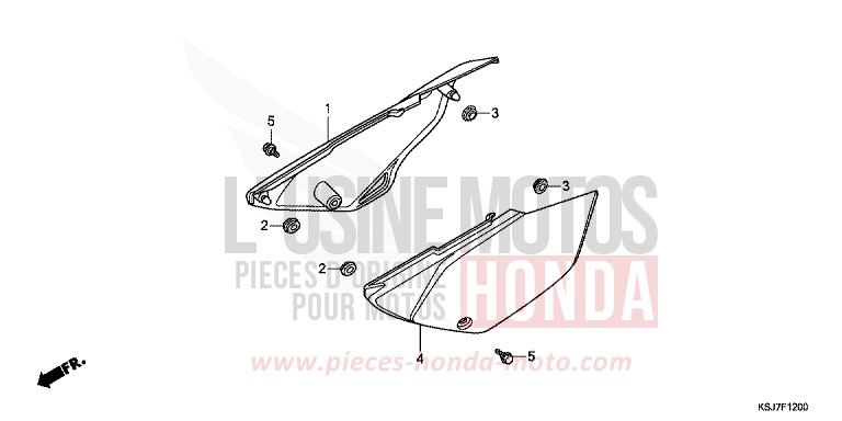 COUVERCLE LATERAL de CRF100F EXTREME RED (R292) de 2013
