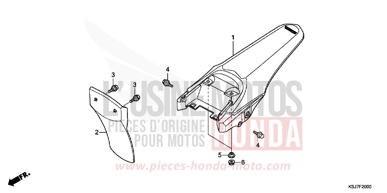 GARDE-BOUE ARRIERE de CRF100F EXTREME RED (R292) 2013