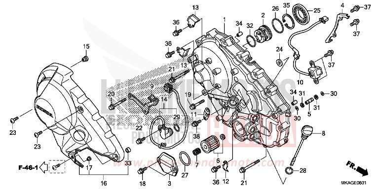 PANNEAU CARTER-MOTEUR D. (NC750SD) de NC750S GRAPHITE BLACK (NHB01H) 2018