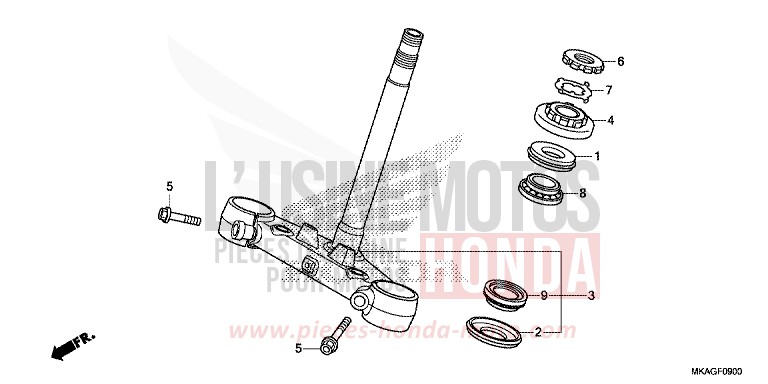 TIGE DE DIRECTION de NC750S GRAPHITE BLACK (NHB01N) 2018