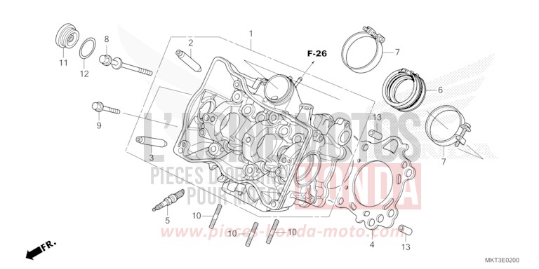 CULASSE de X-ADV MAT BALLISTIC BLACK METALLIC (NHA86) de 2022
