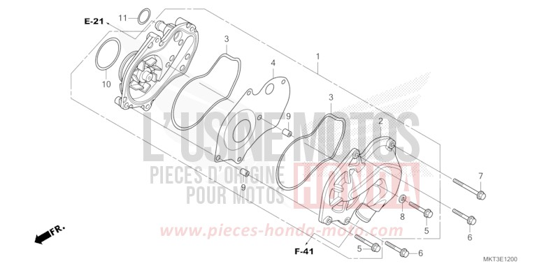 POMPE A EAU de X-ADV MAT BALLISTIC BLACK METALLIC (NHA86) de 2022