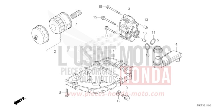 CARTER D'HUILE/POMPE A HUILE de X-ADV MAT BALLISTIC BLACK METALLIC (NHA86) de 2022