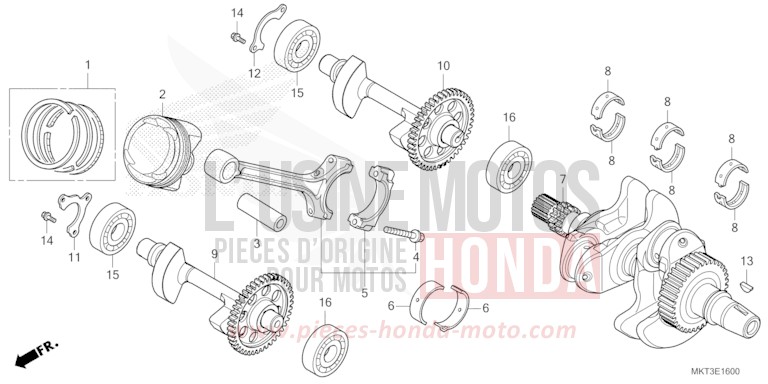 VILEBREQUIN/PISTON de X-ADV MAT BALLISTIC BLACK METALLIC (NHA86) de 2022