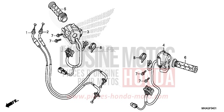 COMMUTATEUR/CABLE (NC750SD) de NC750S SWORD SILVER METALLIC (NHA95Y) de 2018