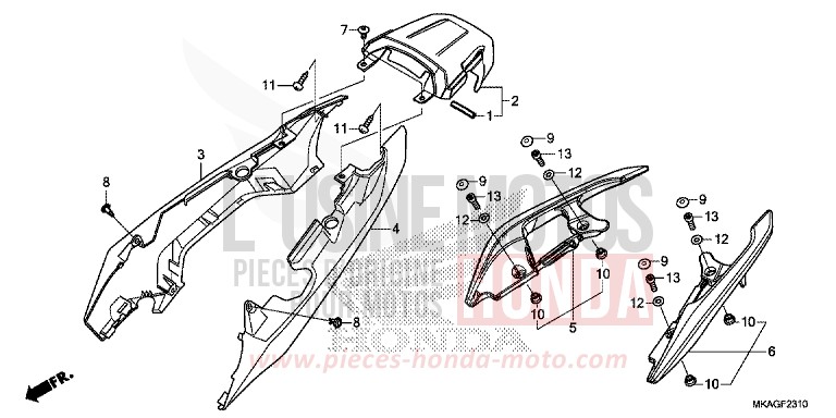 MOULURE DE SIEGE de NC750S SWORD SILVER METALLIC (NHA95Y) 2018