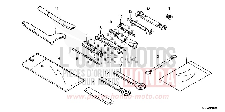 OUTILS de NC750S SWORD SILVER METALLIC (NHA95Y) 2018