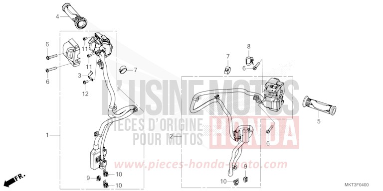 CONTACTEUR DE POIGNEE de X-ADV MAT BALLISTIC BLACK METALLIC (NHA86) de 2022