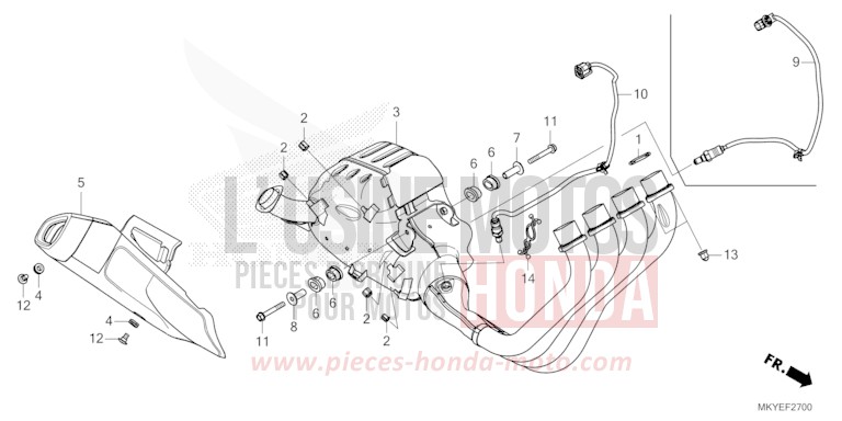 SILENCIEUX D'ECHAPPEMENT de CBR650R GRAND PRIX RED (R380) 2024