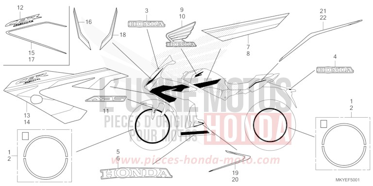 MARQUE (CBR650RA/CBR650RAC) de CBR650R GRAND PRIX RED (R380) 2024