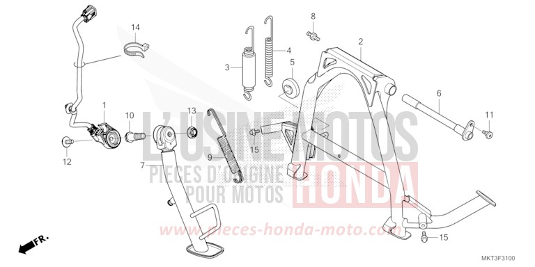 BEQUILLE de X-ADV MAT BALLISTIC BLACK METALLIC (NHA86) de 2022