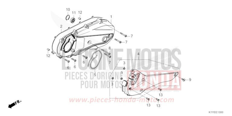 PANNEAU LATERAL GAUCHE de PCX MAT DIM GRAY METALLIC (NHC34) 2025