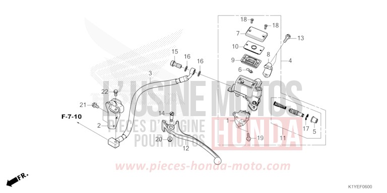 REAR BRAKE MASTER CYLINDER de PCX MAT DIM GRAY METALLIC (NHC34) 2025