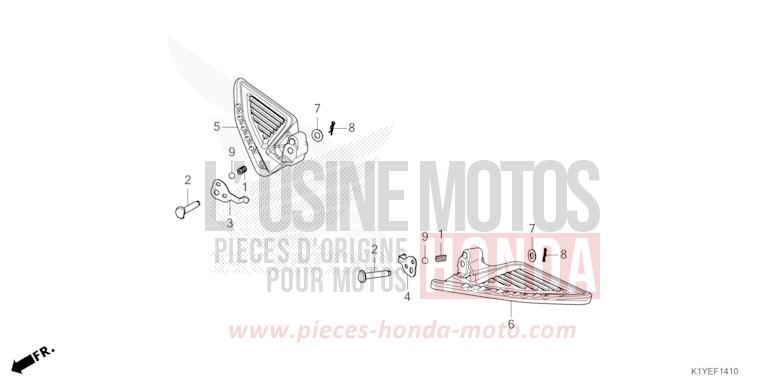 MARCHEPIED SELLE TANDEM de PCX MAT DIM GRAY METALLIC (NHC34) 2025