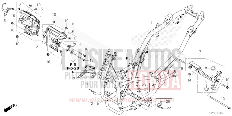 CARROSSERIE DE CHASSIS de PCX MAT DIM GRAY METALLIC (NHC34) 2025