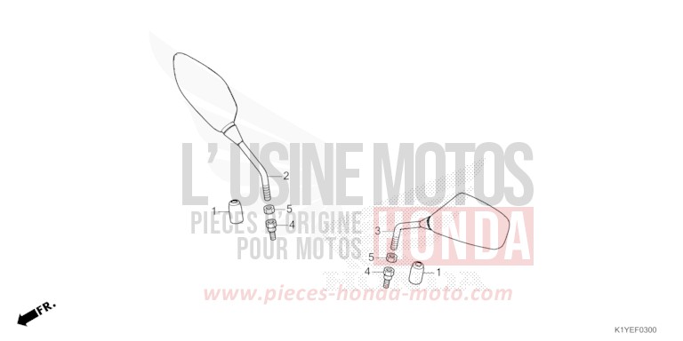 MIROIR de PCX MAT GALAXY BLACK METALLIC (NHA76) 2025
