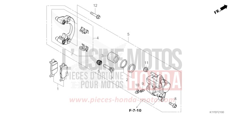 ETRIER DE FREIN ARRIERE de PCX MAT GALAXY BLACK METALLIC (NHA76) 2025