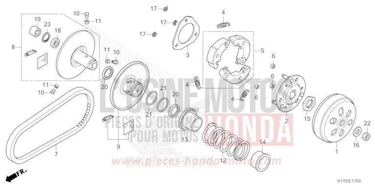 COTE MENE de PCX MAT METEORIC RED METALLIC (R406) de 2025