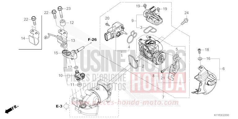 CORPS DE PAPILLON/INJECTEUR DE CARBURANT de PCX MAT METEORIC RED METALLIC (R406) 2025