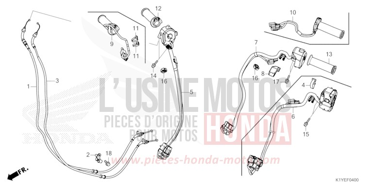 COMMUTATEUR/CABLE (1) de PCX PEARL DARK ASH BLUE 2 (PB426) 2025