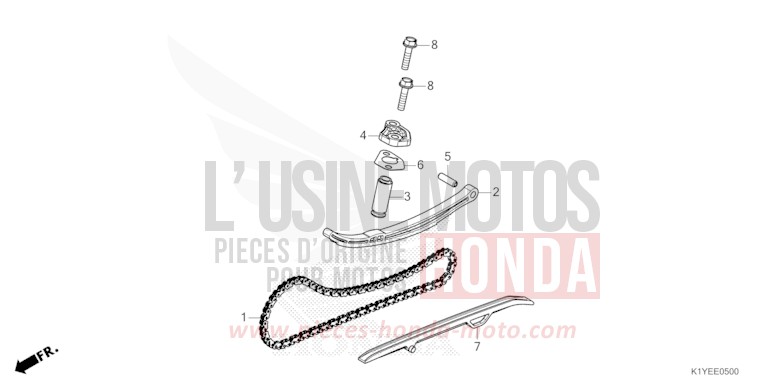 CHAINE A CAMES/TENDEUR de PCX PEARL SNOWFLAKE WHITE (NHD01) 2025
