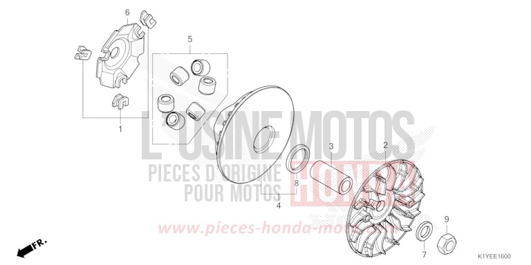 COTE SECONDAIRE de PCX PEARL SNOWFLAKE WHITE (NHD01) 2025
