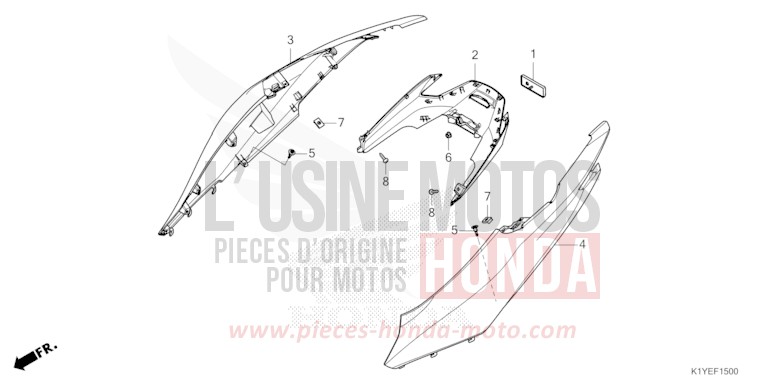HOUSSE DE CARROSSERIE de PCX PEARL SNOWFLAKE WHITE (NHD01) 2025