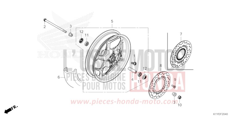 ROUE AVANT de PCX PEARL SNOWFLAKE WHITE (NHD01) 2025